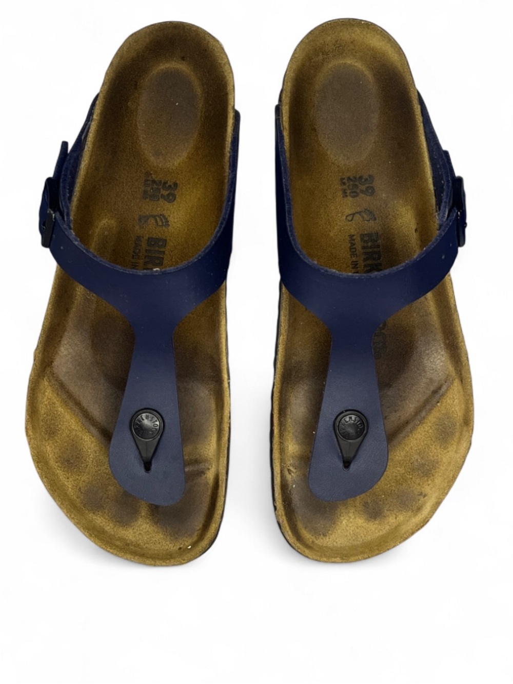 Birkenstock Navy Cork Footbed Slide Sandals - Picture 5 of 10